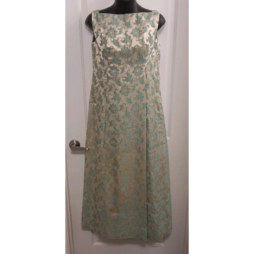 Vintage 50s Vogue Special Design Multi Colored Taffeta Evening Gown Prom READ